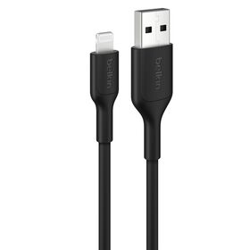 USB-A Cable with Lightning Connector, 0.5ft/0.15m, Black, 黑色, hi-res