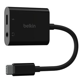 3.5mm Audio + USB-C Charge Adapter, Black, hi-res