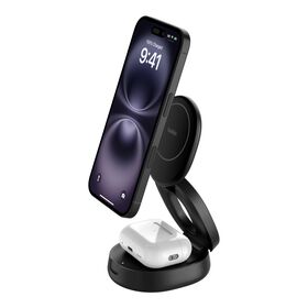 2-in-1 Convertible Magnetic Charging Stand with Qi2 15W, Black, hi-res