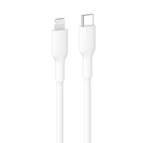 USB-C Cable with Lightning Connector, 3.3ft/1m, White, White, hi-res