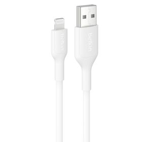 USB-A Cable with Lightning Connector, 3.3ft/1m, White, White, hi-res
