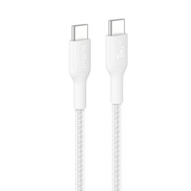 USB-C to USB-C Braided Cable 240W, 3.3ft/1m, White, White, hi-res